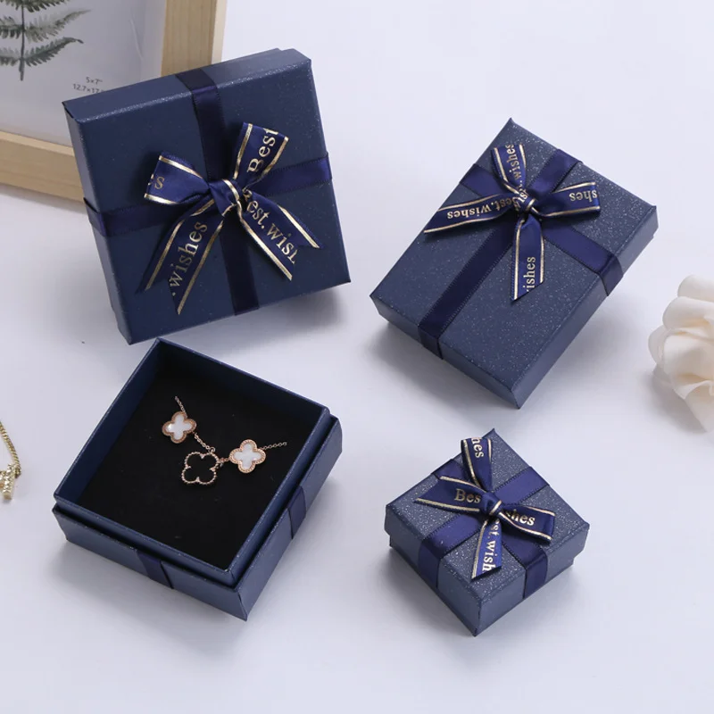 Blue Lid And Base Box Gift Box Jewelry by PacksFactory