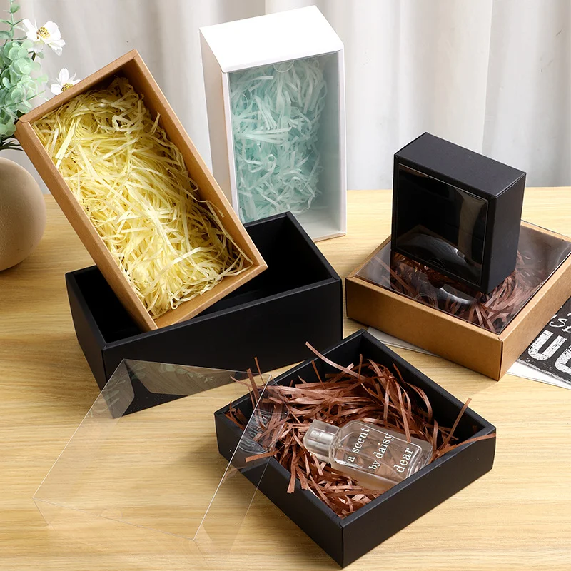 Kraft Lid And Base Clear Window Packaging Box Gift by PacksFactory