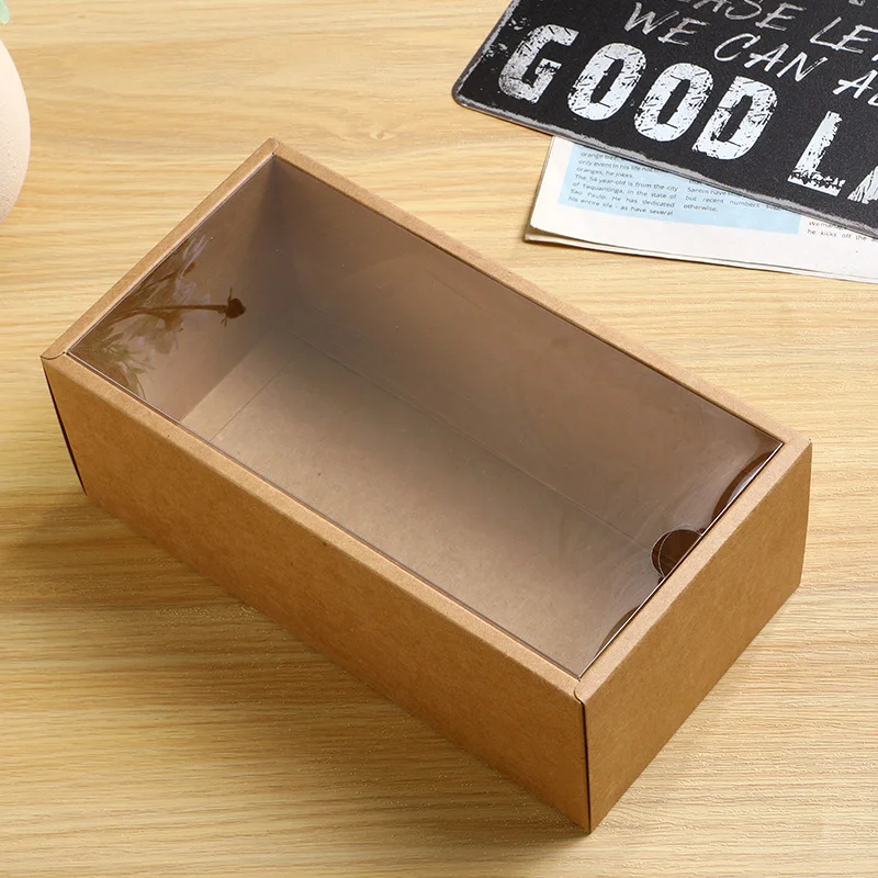 Kraft Lid And Base Clear Window Packaging Box Gift by PacksFactory