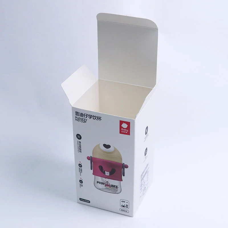 White Cardboard Tuck End Auto Bottom Box Cup by PacksFactory