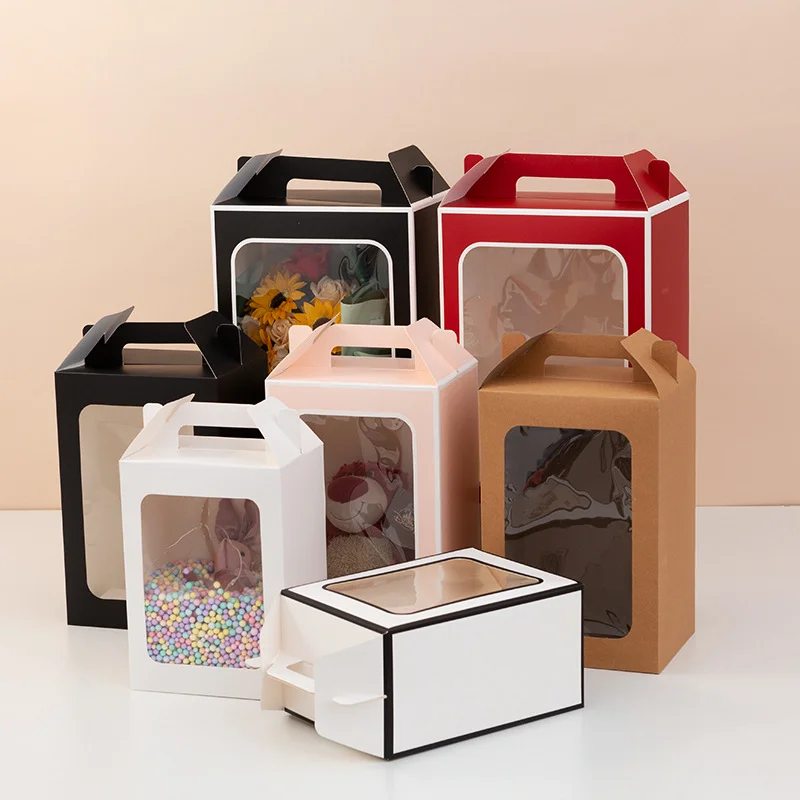 Handle Window Clear Window Gift Box by PacksFactory