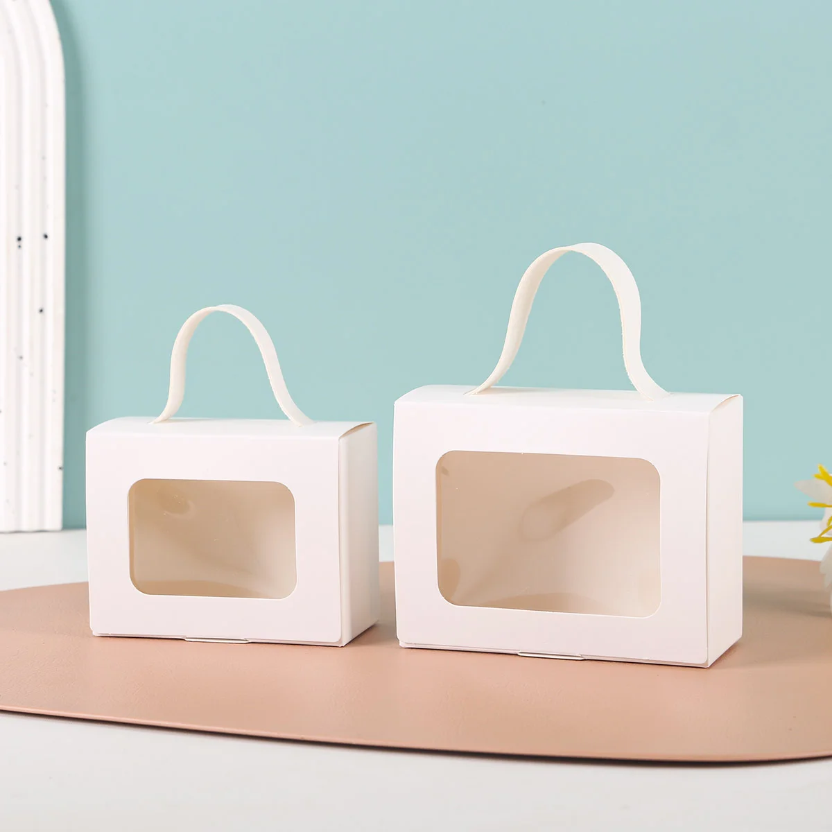 Kraft White Cardboard Window Clear Window Box by PacksFactory