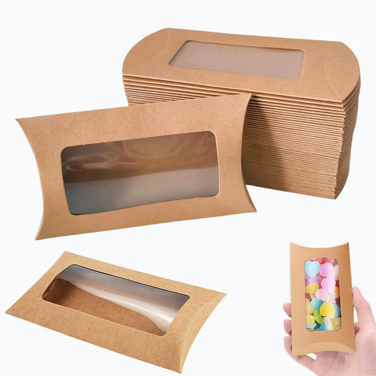 Kraft Window Clear Window Packaging Box by PacksFactory