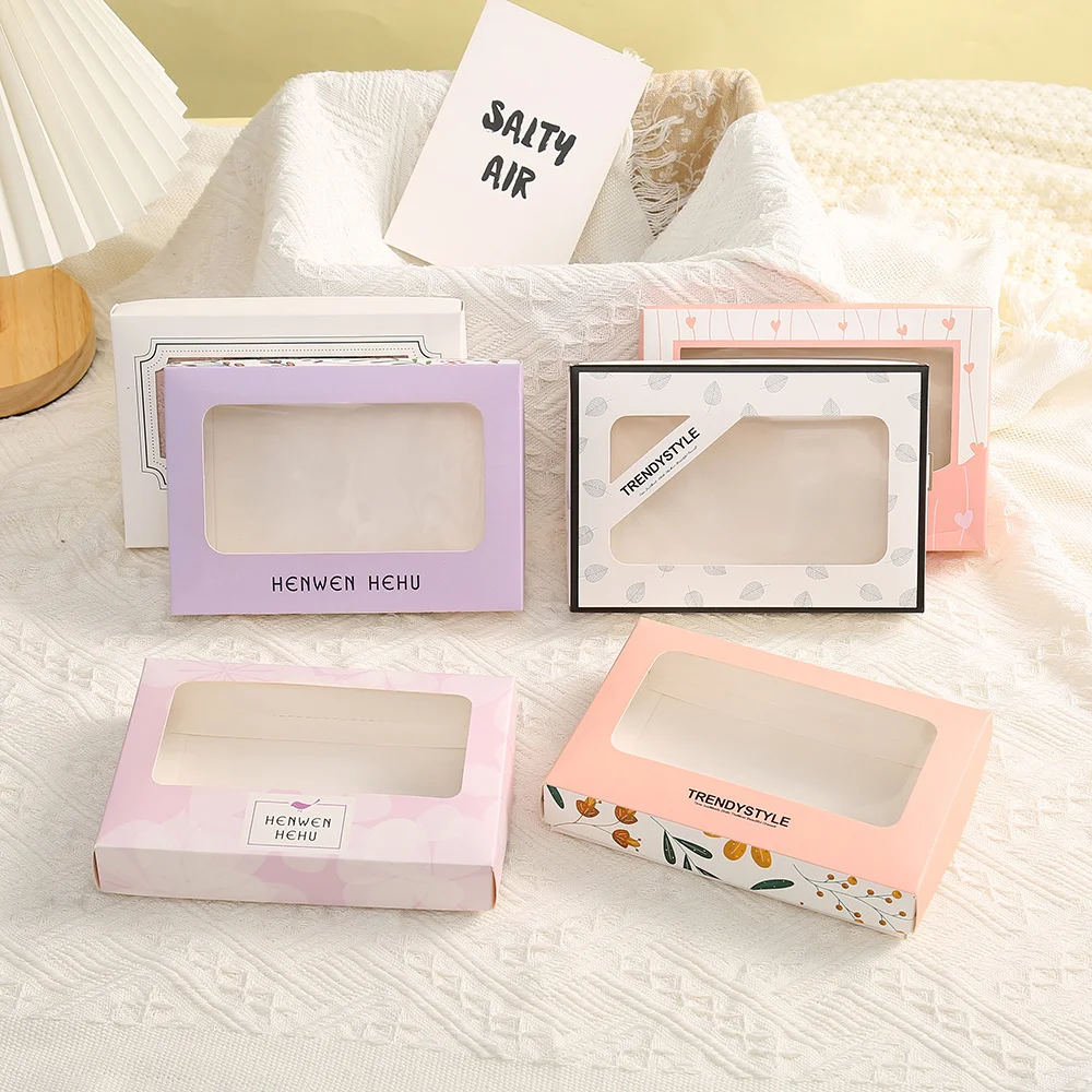 White Cardboard Window Packaging Box Socks by PacksFactory