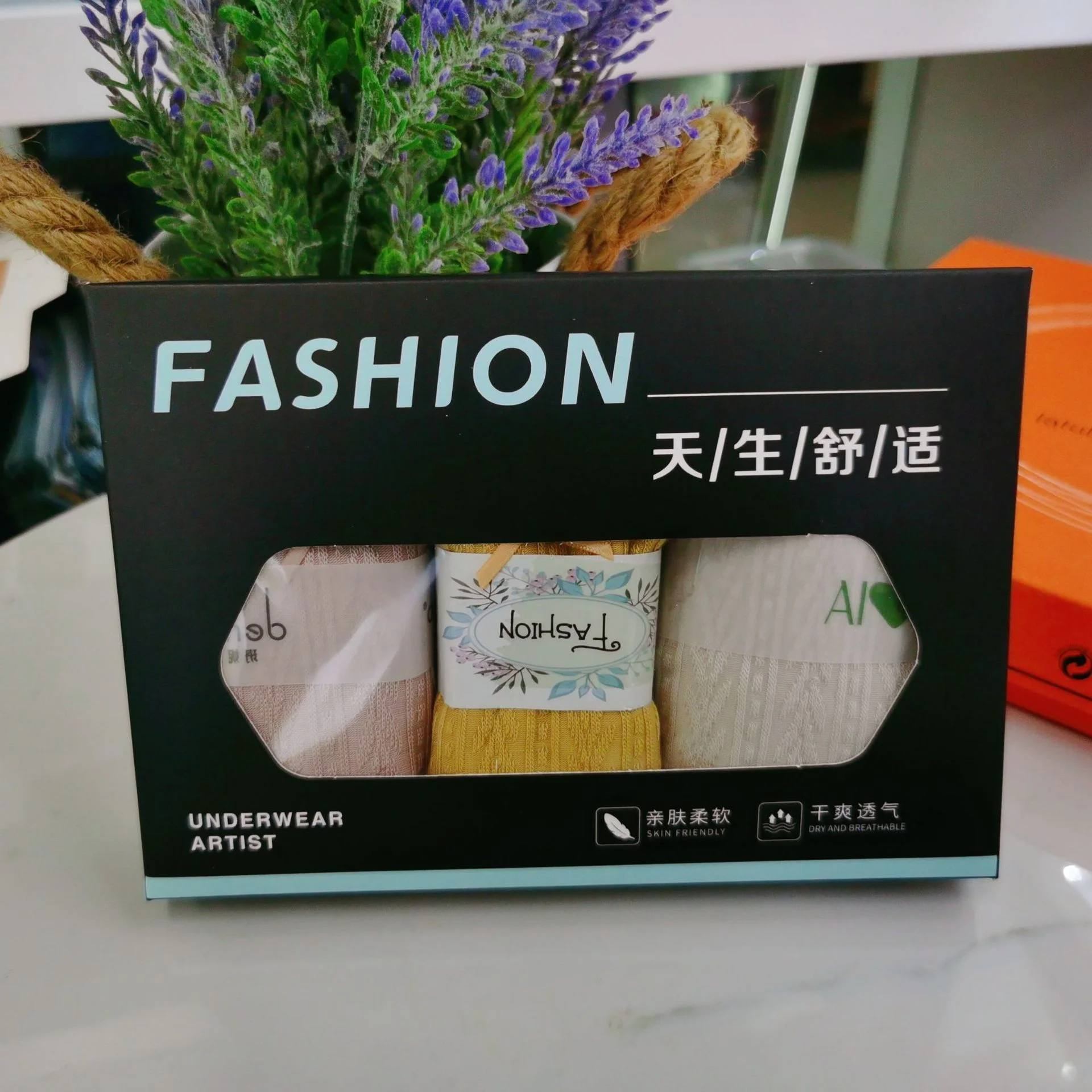 White Cardboard Window Packaging Box Socks by PacksFactory